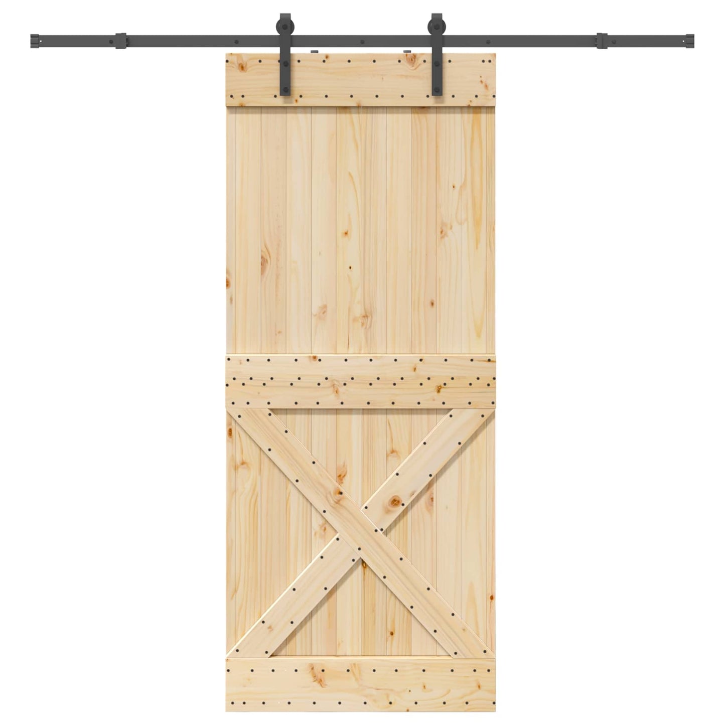 Skyvedør NARVIK Naturlig og svart 90 x 210 cm (213,5 cm)