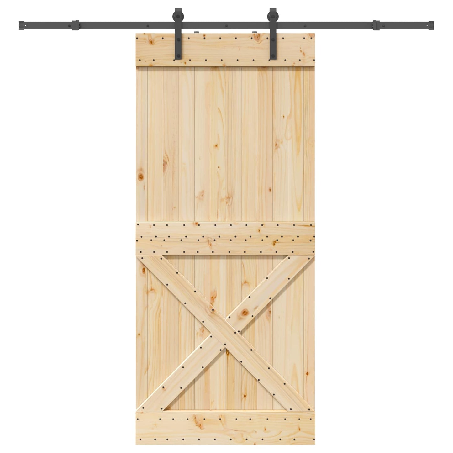 Skyvedør NARVIK Naturlig og svart 100 x 210 cm (213,5 cm)