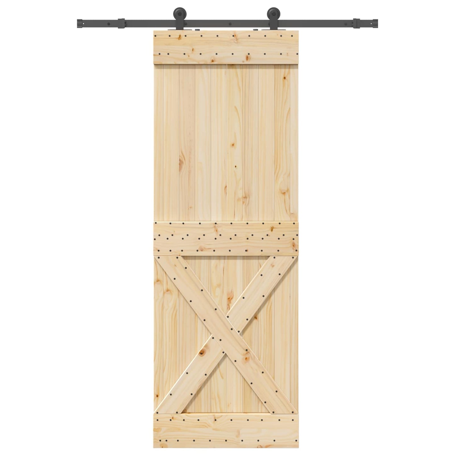 Skyvedør NARVIK Naturlig og svart 80 x 210 cm (152,5 cm)