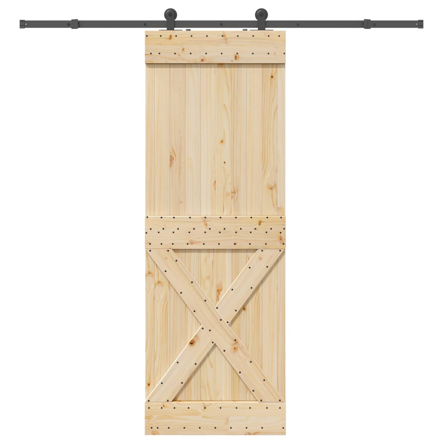 Skyvedør NARVIK Naturlig og svart 80 x 210 cm (213,5 cm)