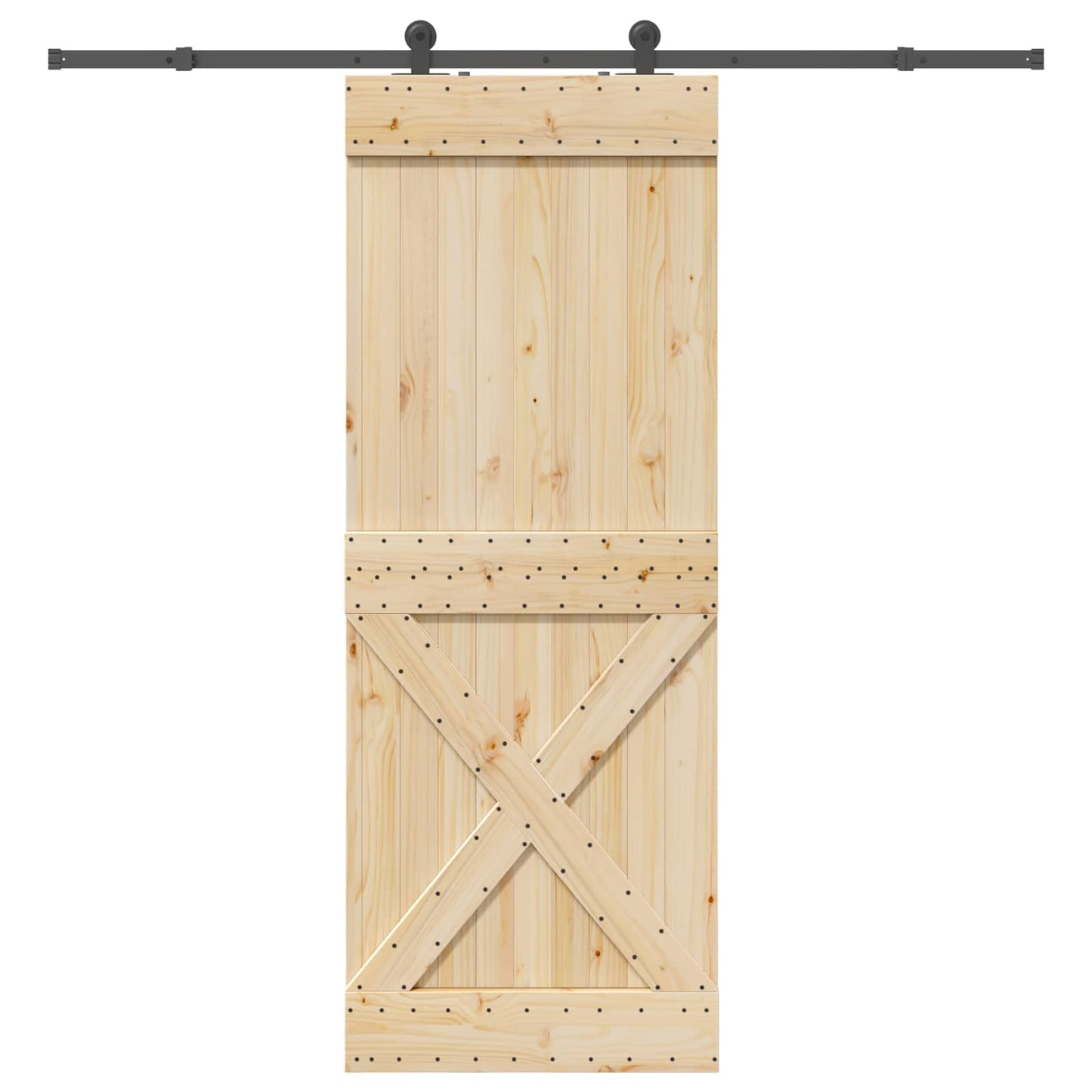 Skyvedør NARVIK Naturlig og svart 85 x 210 cm (213,5 cm)