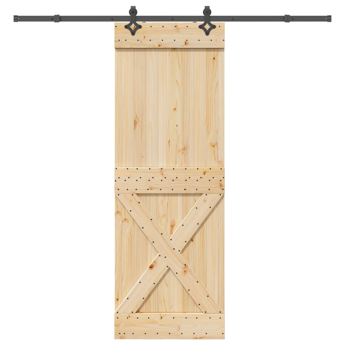 Skyvedør NARVIK Naturlig og svart 80 x 210 cm (213,5 cm)