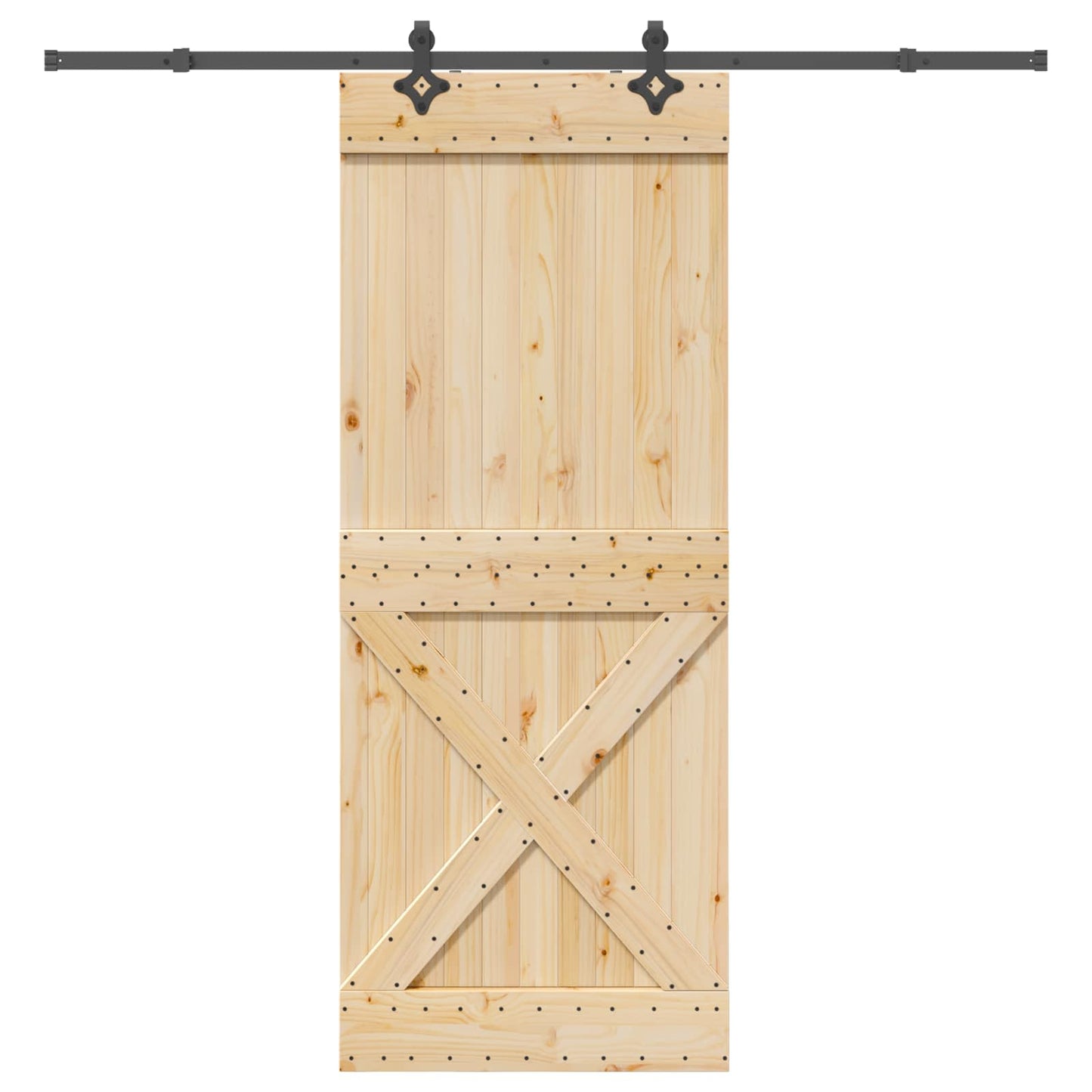 Skyvedør NARVIK Naturlig og svart 90 x 210 cm (213,5 cm)