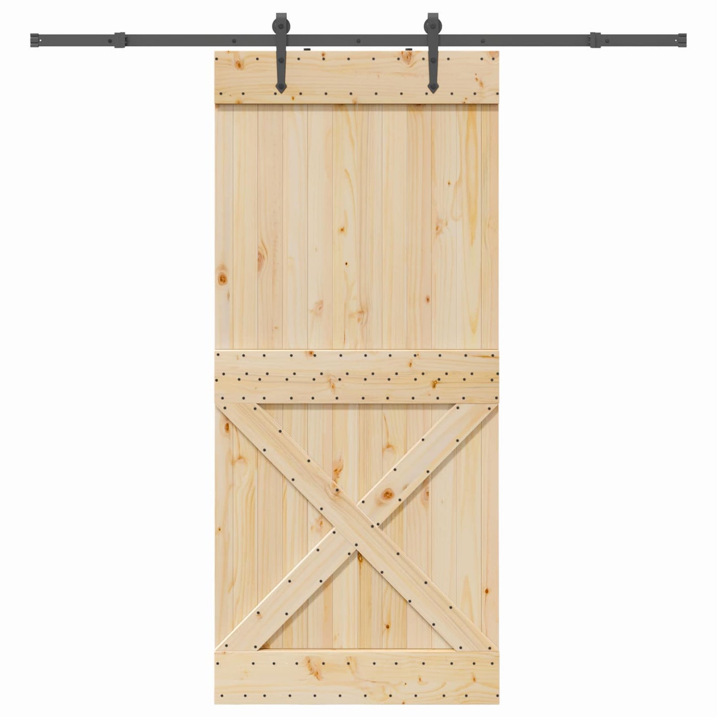 Skyvedør NARVIK Naturlig og svart 100 x 210 cm (213,5 cm)
