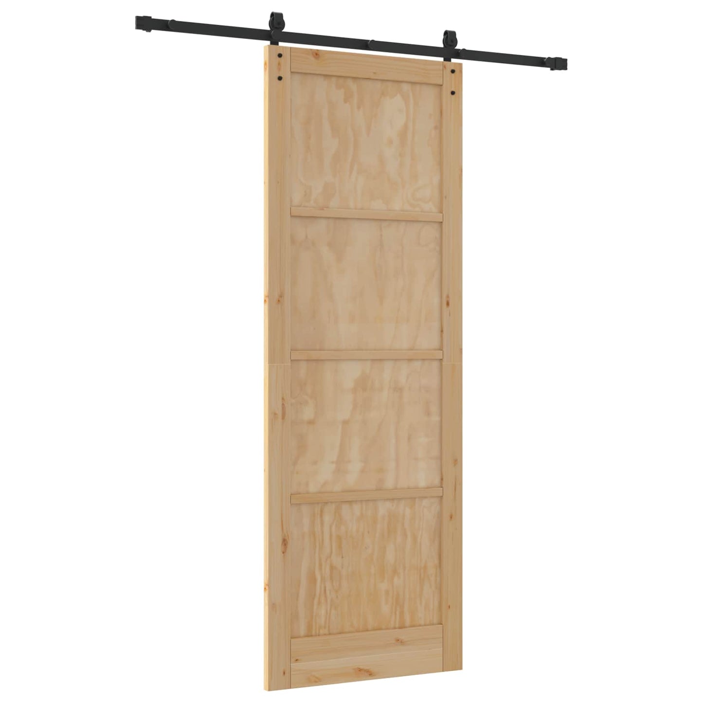 Skyvedør Naturlig og svart 83 x 232 cm Heltre furu