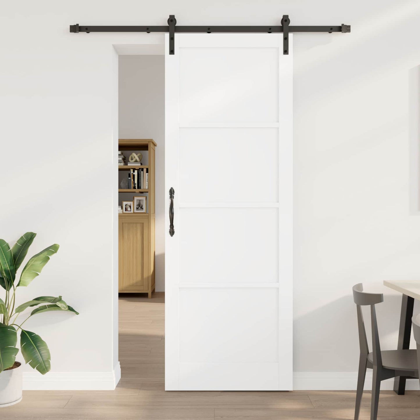 Skyvedør Hvit og svart 83 x 232 cm Heltre furu