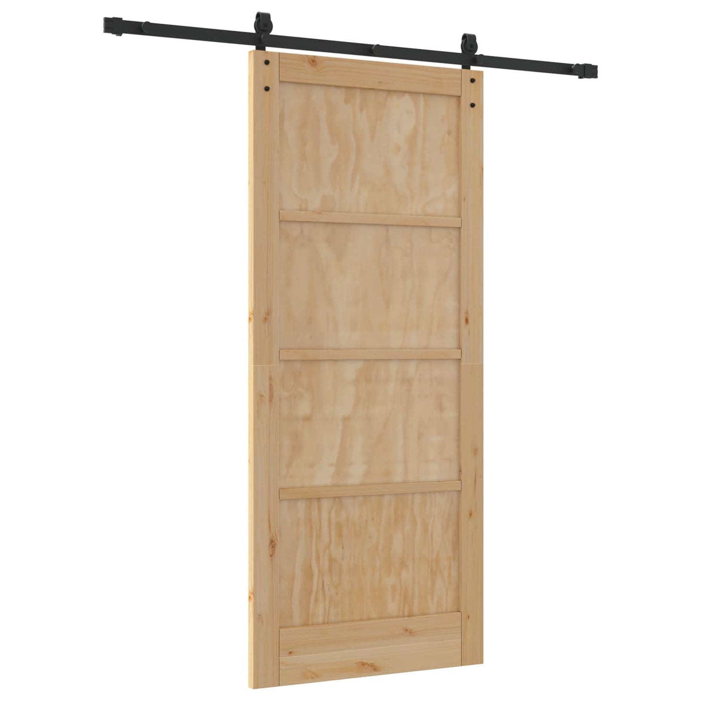 Skyvedør Naturlig og svart 86 x 198,5 cm Heltre furu