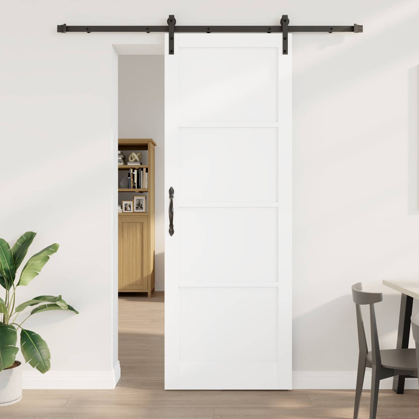 Skyvedør Hvit og svart 83 x 232 cm Heltre furu