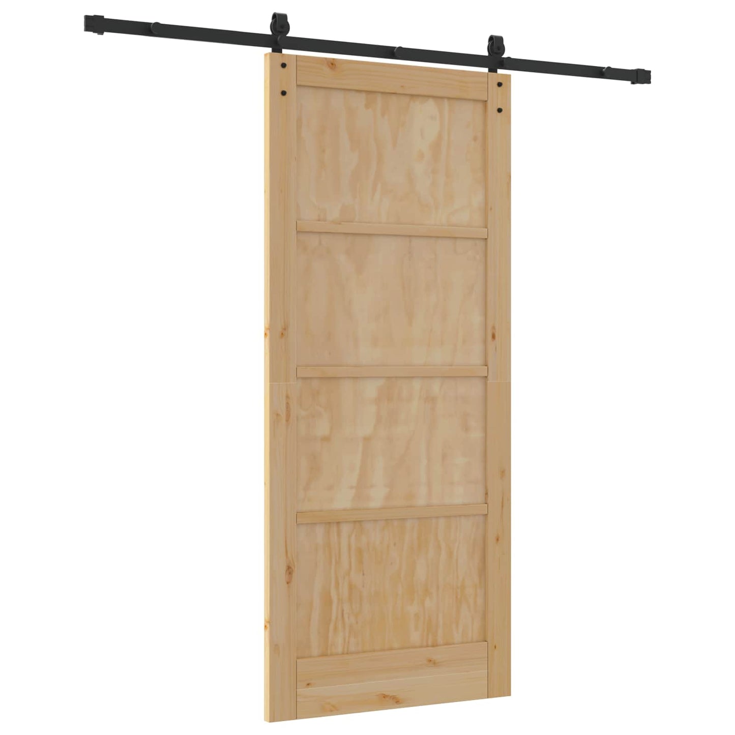 Skyvedør Naturlig og svart 86 x 198,5 cm Heltre furu