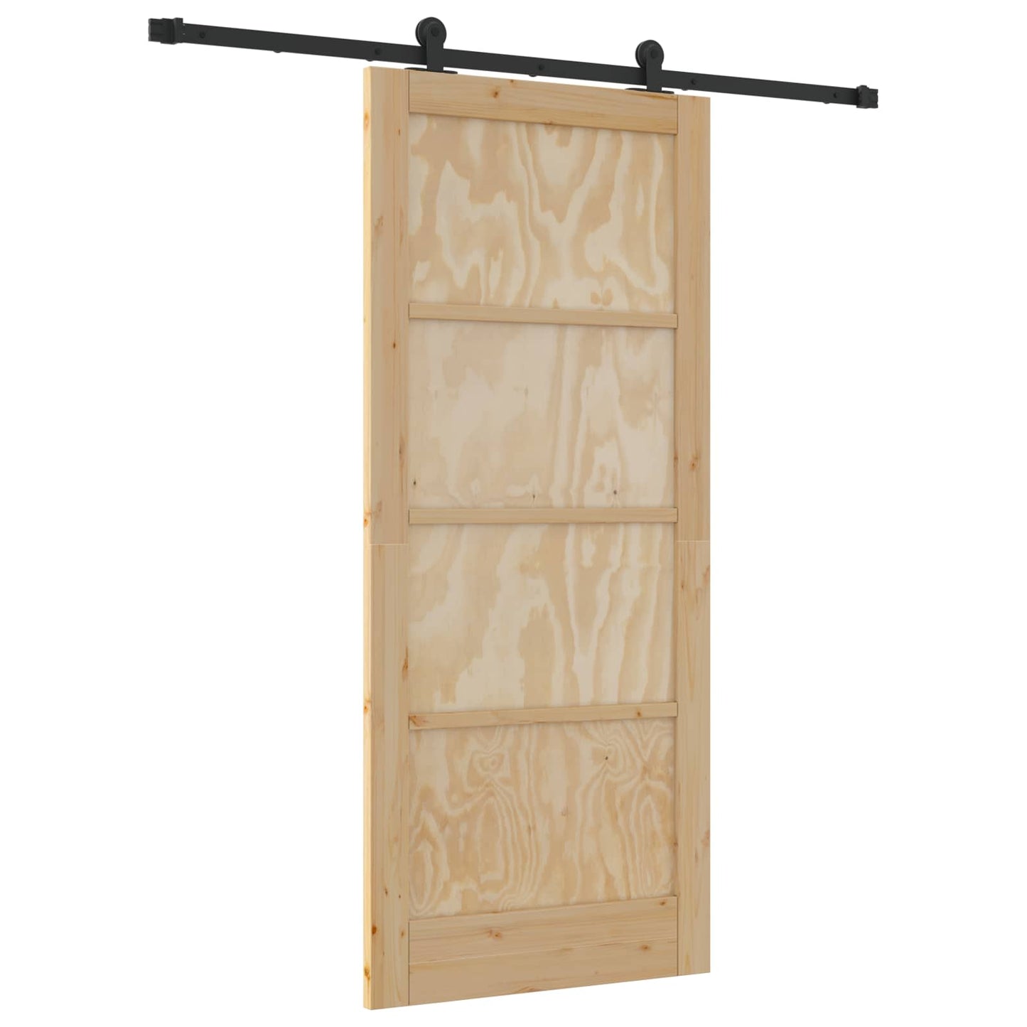 Skyvedør Naturlig og svart 86 x 198,5 cm Heltre furu