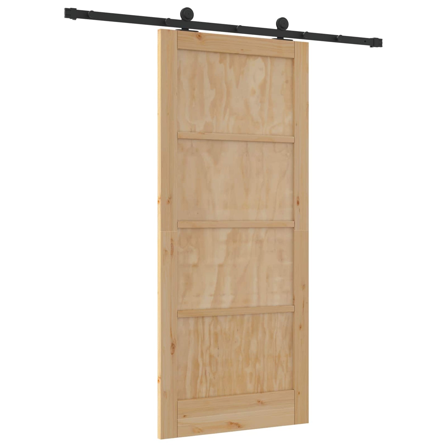 Skyvedør Naturlig og svart 86 x 198,5 cm Heltre furu