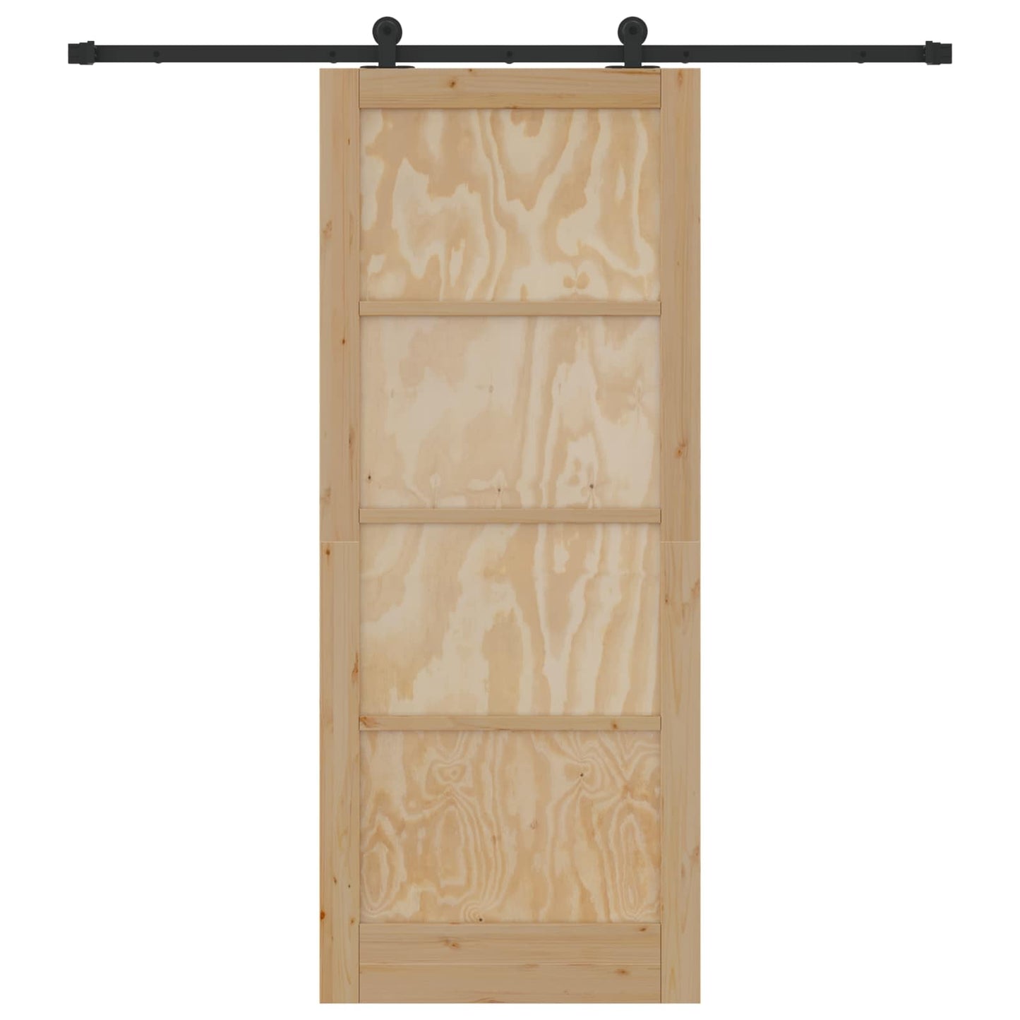 Skyvedør Naturlig og svart 86 x 211 cm Heltre furu