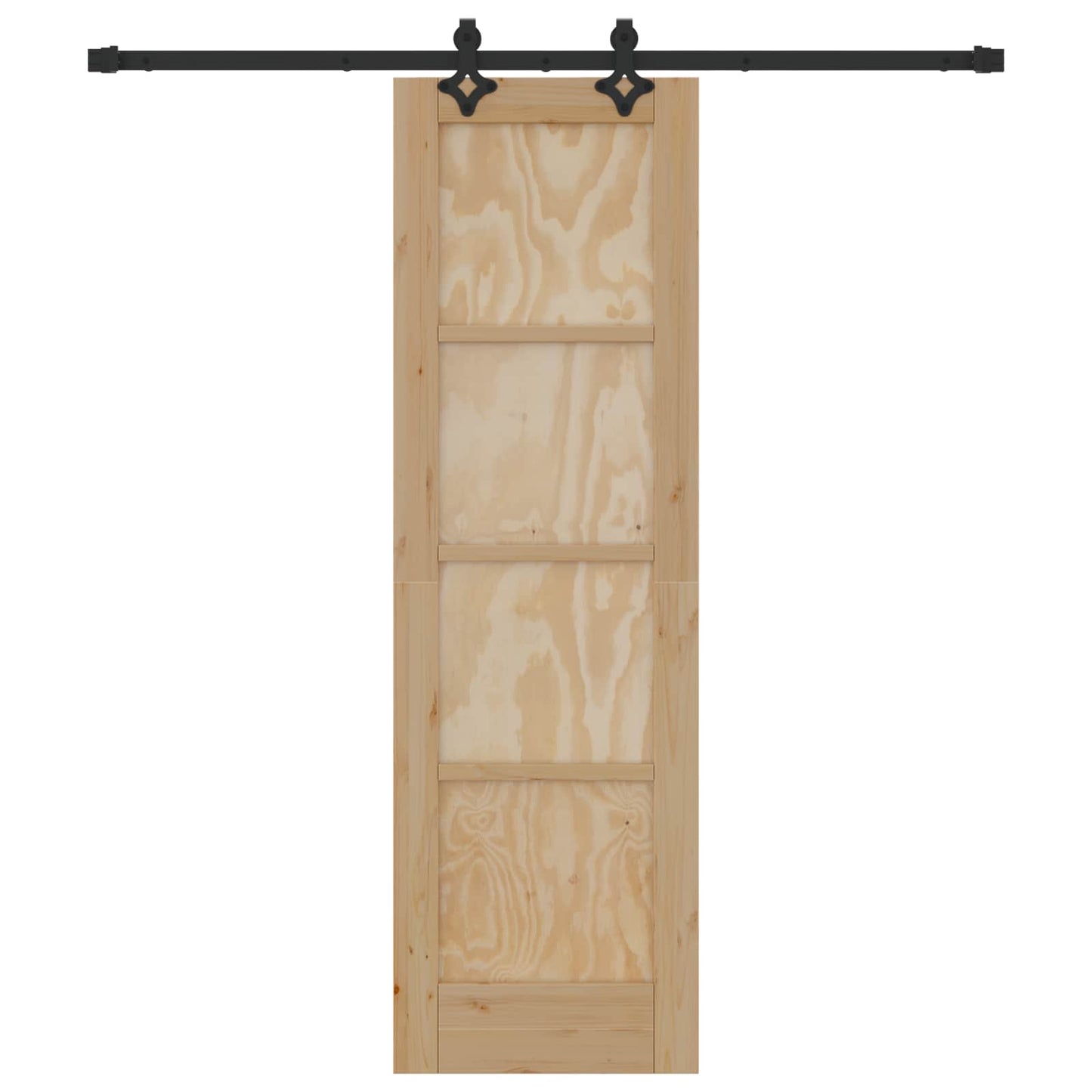 Skyvedør Naturlig og svart 61 x 198,5 cm Heltre furu