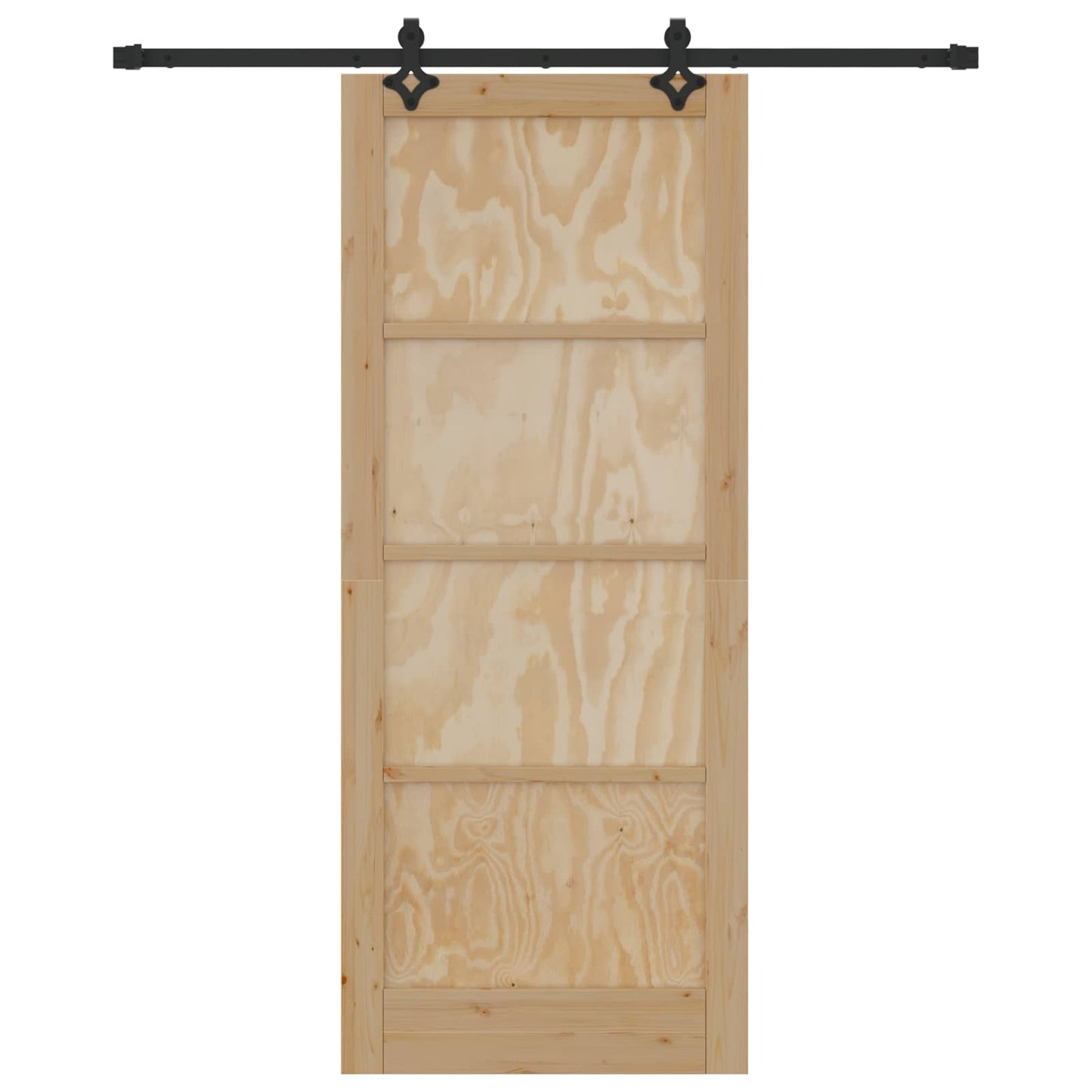 Skyvedør Naturlig og svart 86 x 211 cm Heltre furu