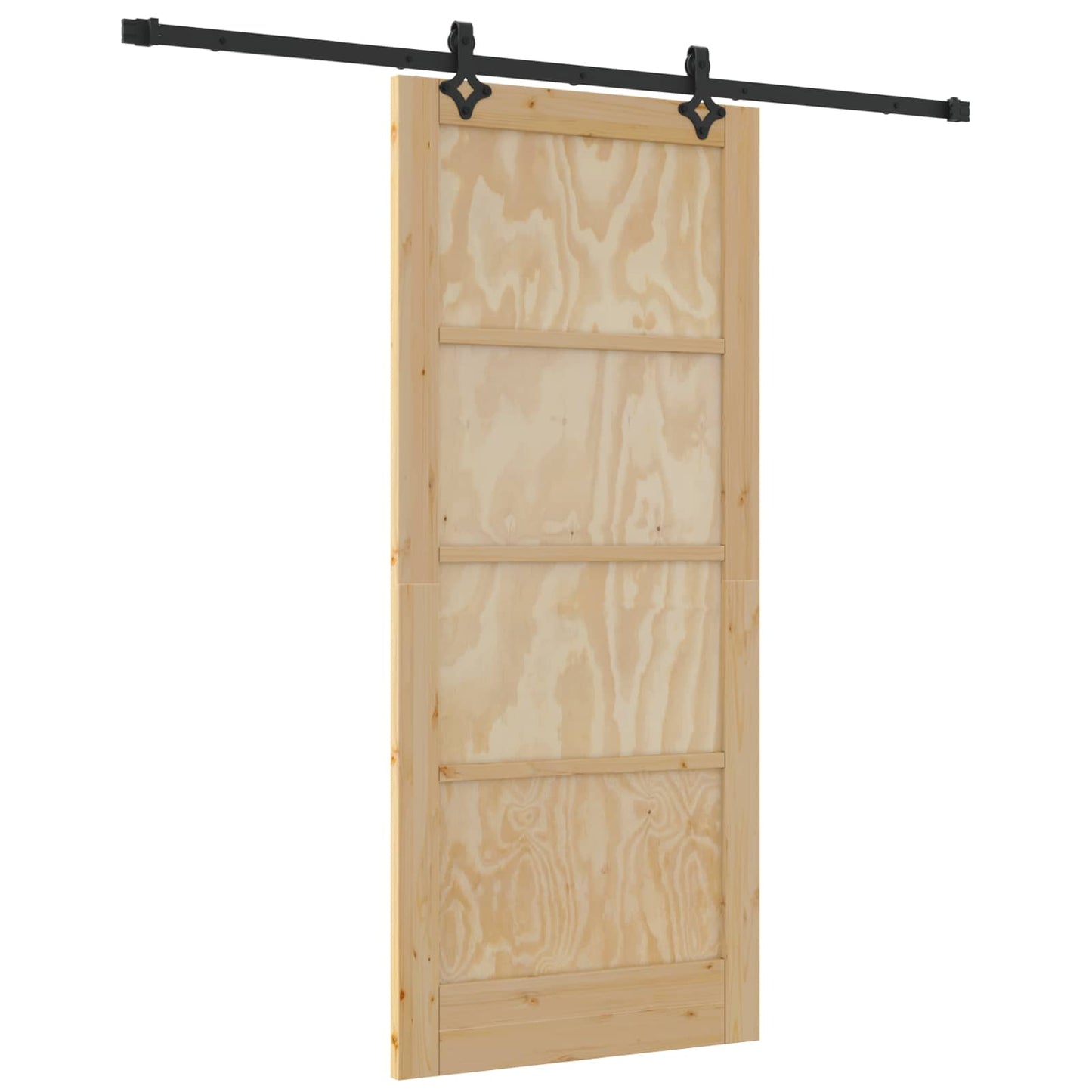 Skyvedør Naturlig og svart 86 x 198,5 cm Heltre furu
