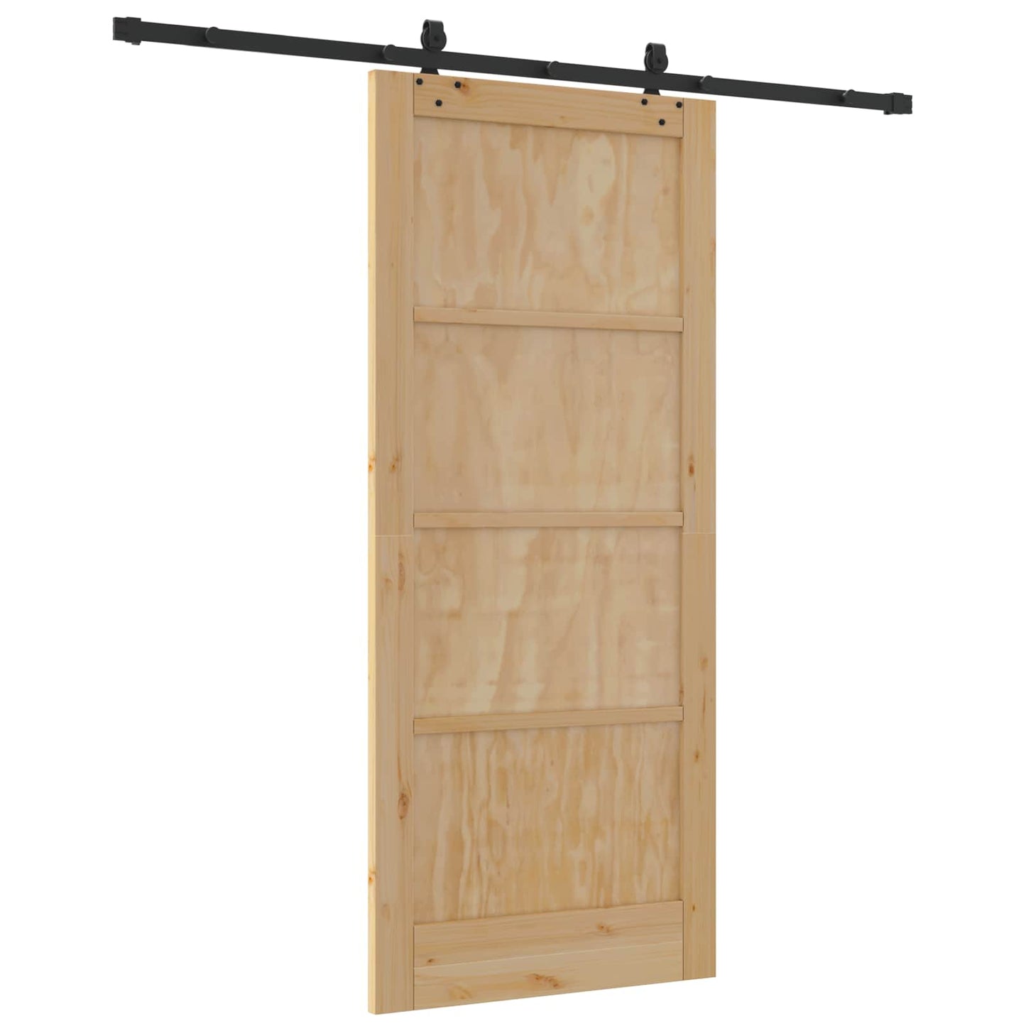 Skyvedør Naturlig og svart 86 x 198,5 cm Heltre furu