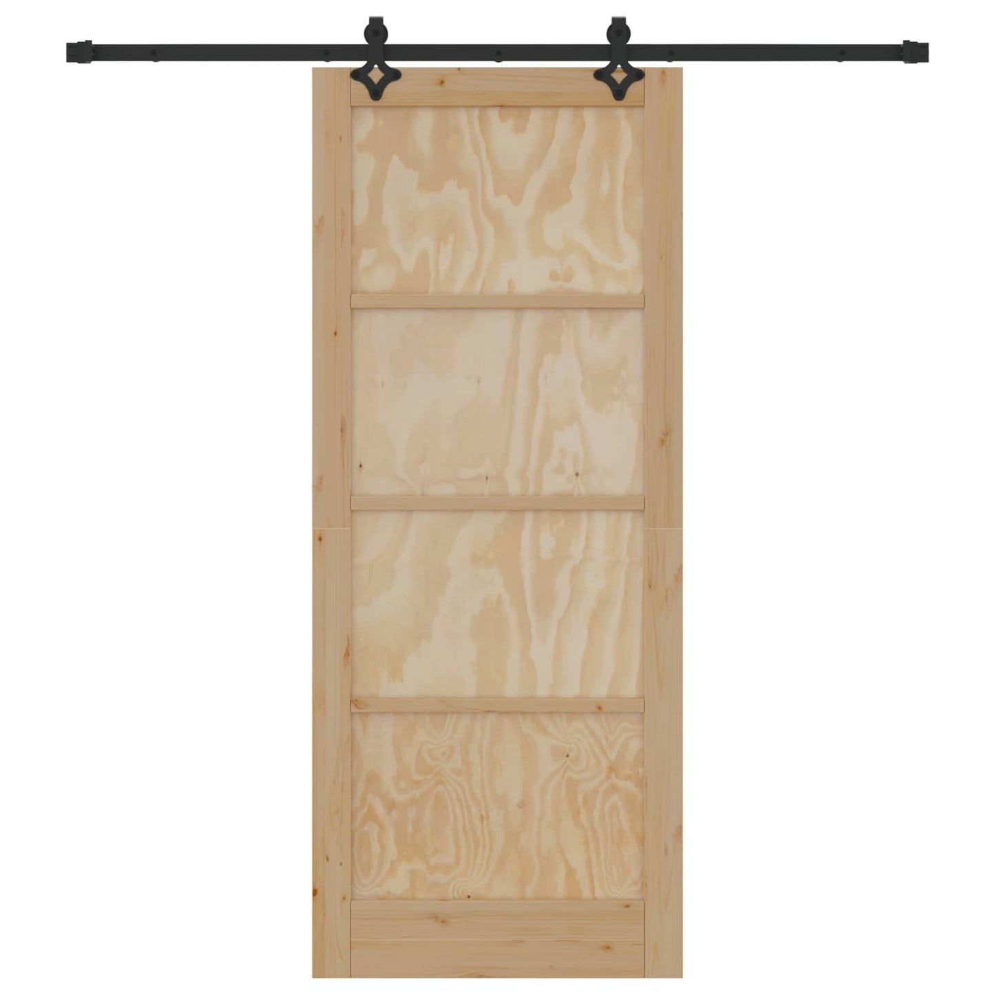 Skyvedør Naturlig og svart 86 x 211 cm Heltre furu