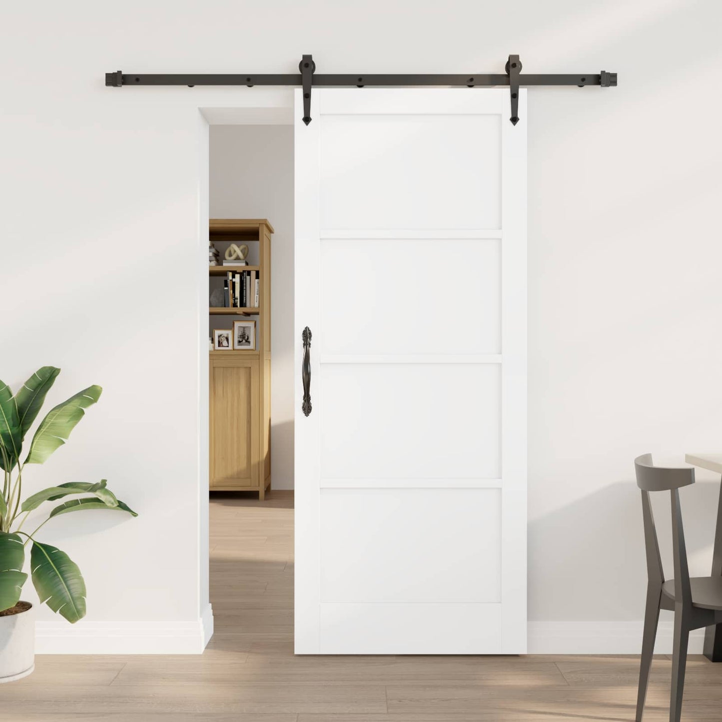 Skyvedør ORKDAL Hvit og svart 83 x 202 cm Heltre furu