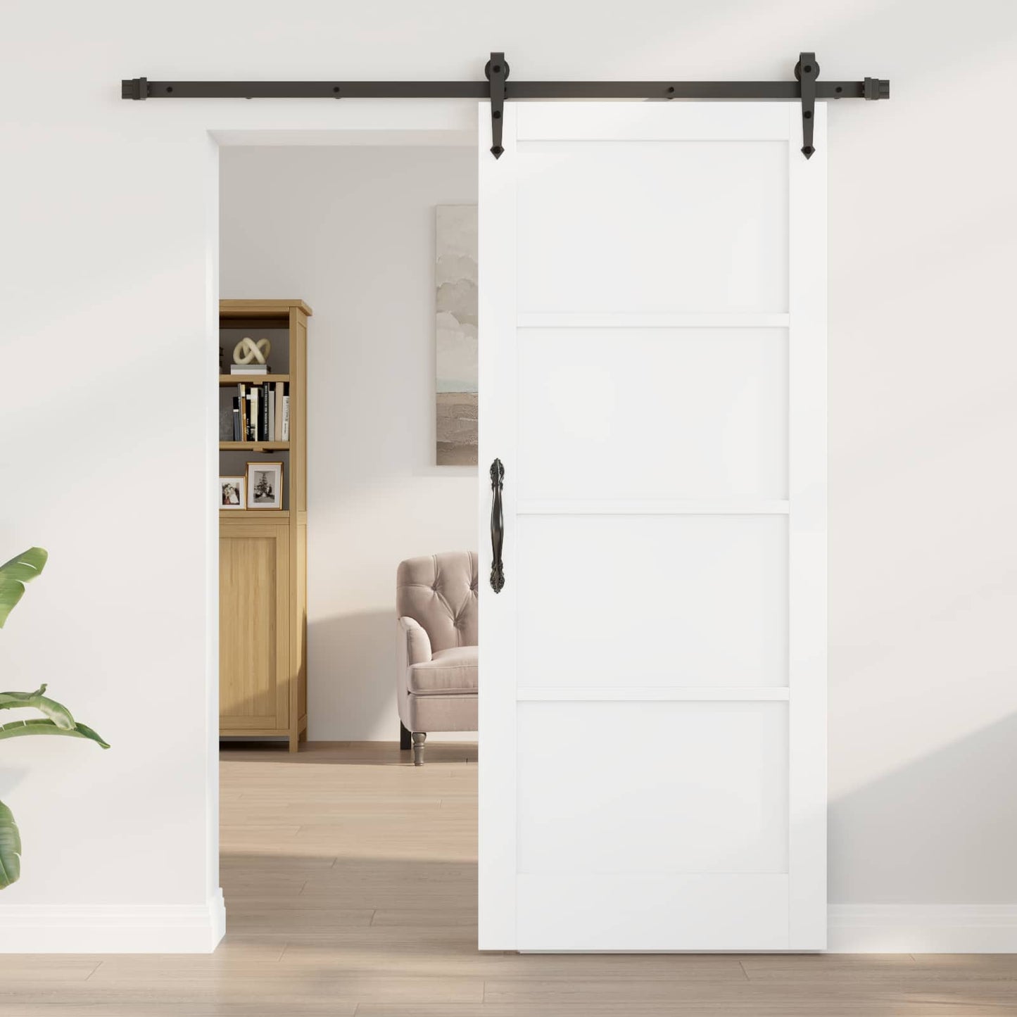Skyvedør ORKDAL Hvit og svart 83 x 202 cm Heltre furu