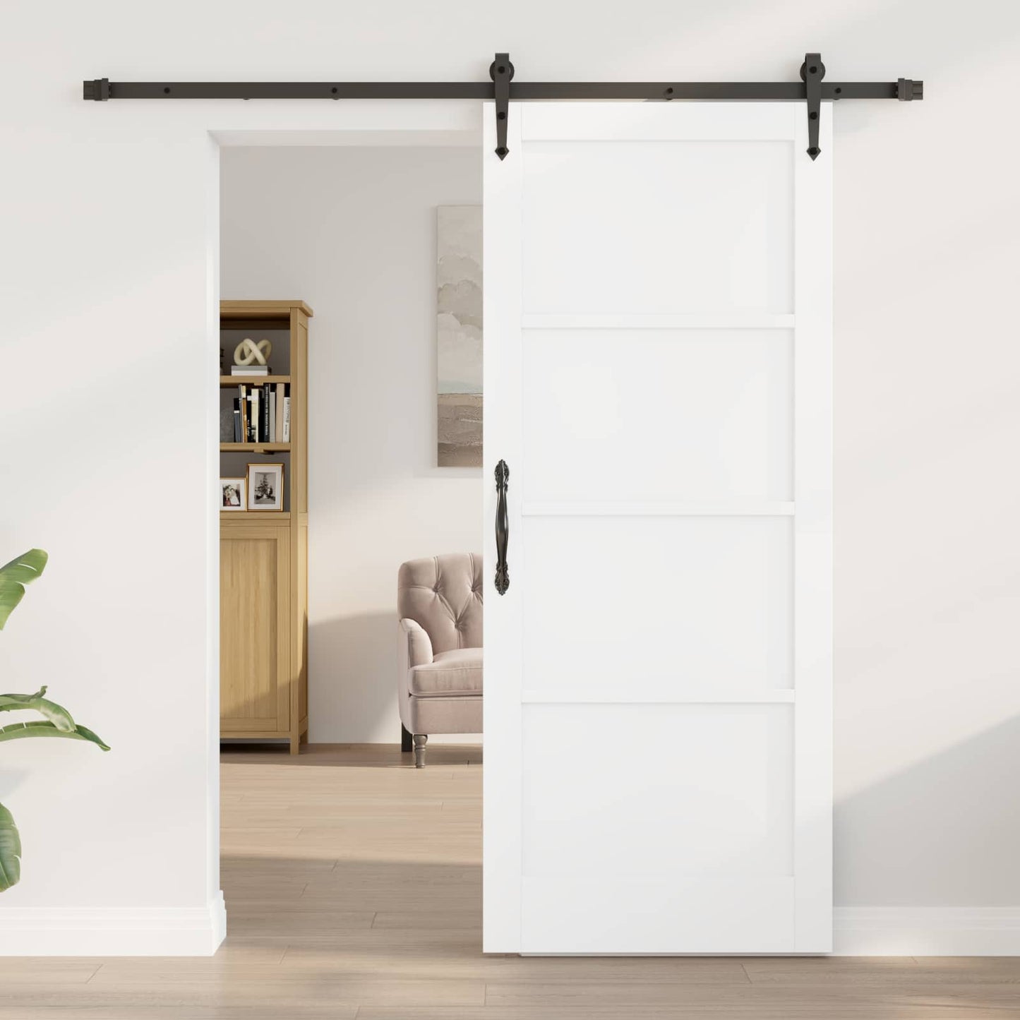 Skyvedør ORKDAL Hvit og svart 83 x 202 cm Heltre furu