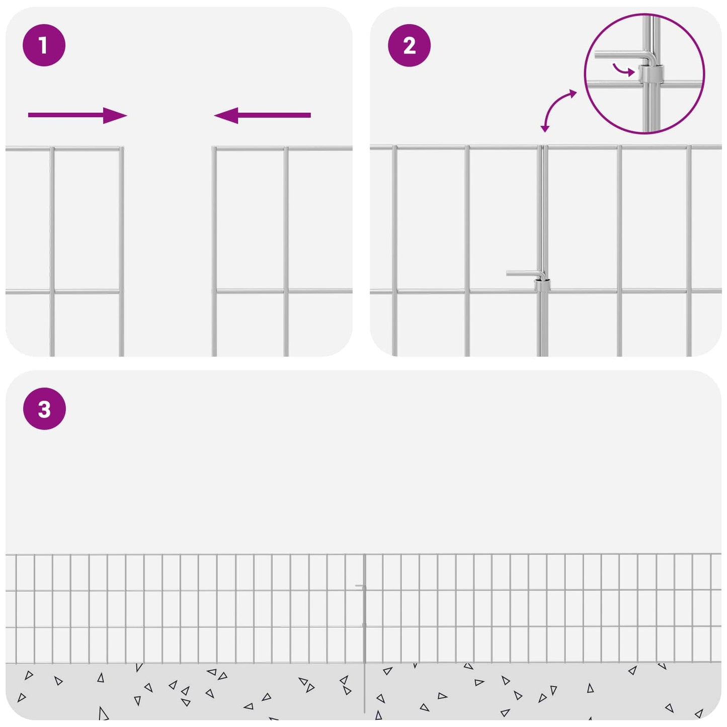 Hagefence med spyd 48 stk. 115 x 30 cm Galvanisert stål Sølv