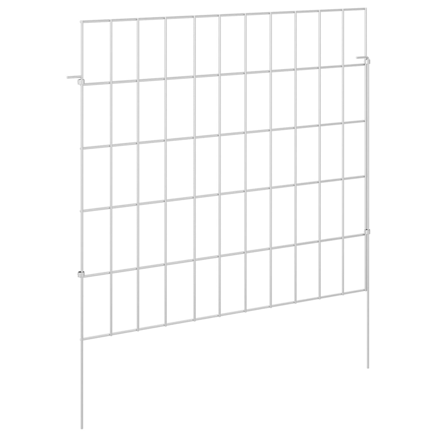 Hagefence med spyd 48 stk. 55 x 50 cm Galvanisert stål Sølv