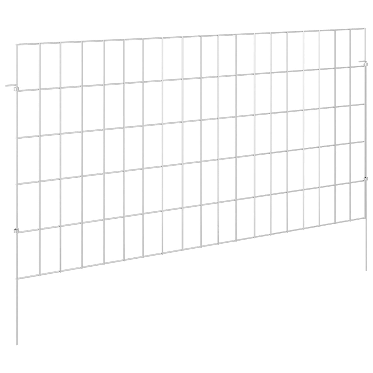 Hagefence med spyd 48 stk. 95 x 50 cm Galvanisert stål Sølv