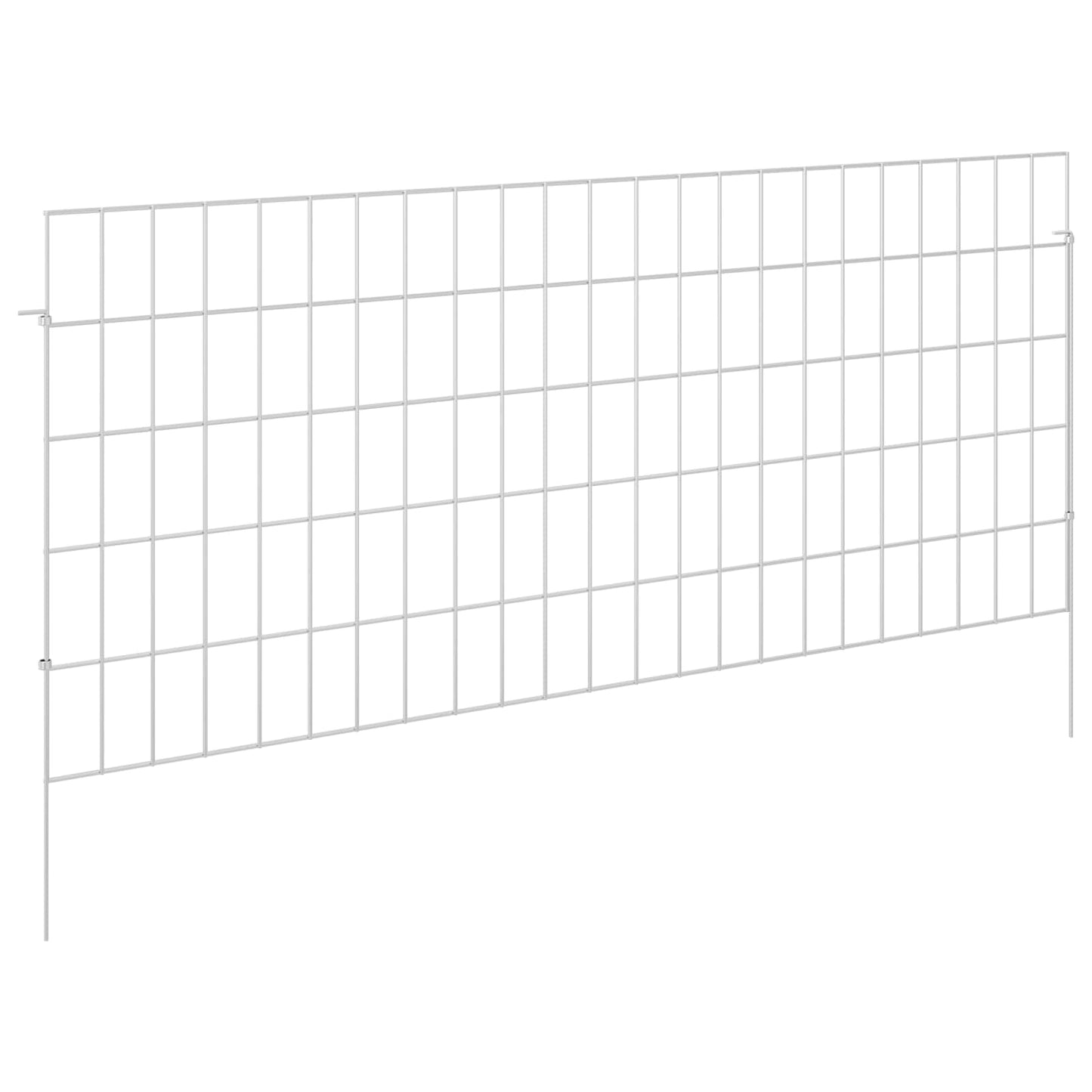 Hagefence med spyd 24 stk. 115 x 50 cm Galvanisert stål Sølv