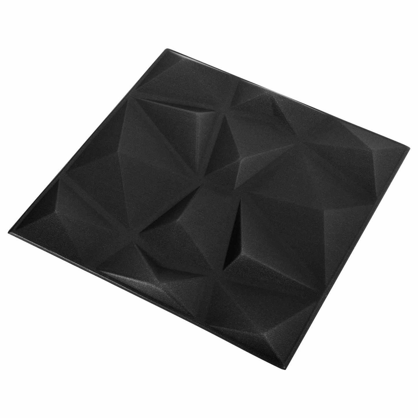 Veggpaneler 24 pcs Diamond Svart 50 x 50 cm XPS Skum