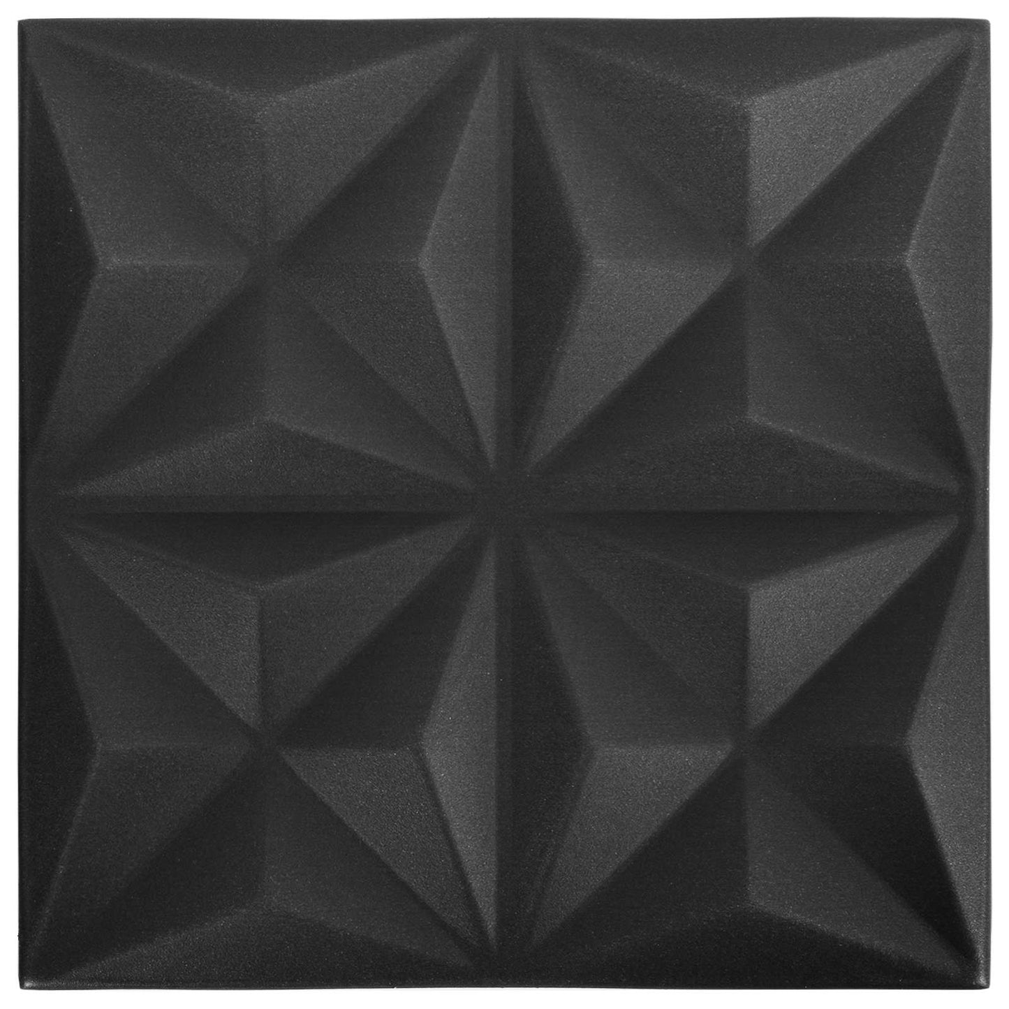 Veggpaneler 48 pcs Origami Svart 50 x 50 cm XPS Skum
