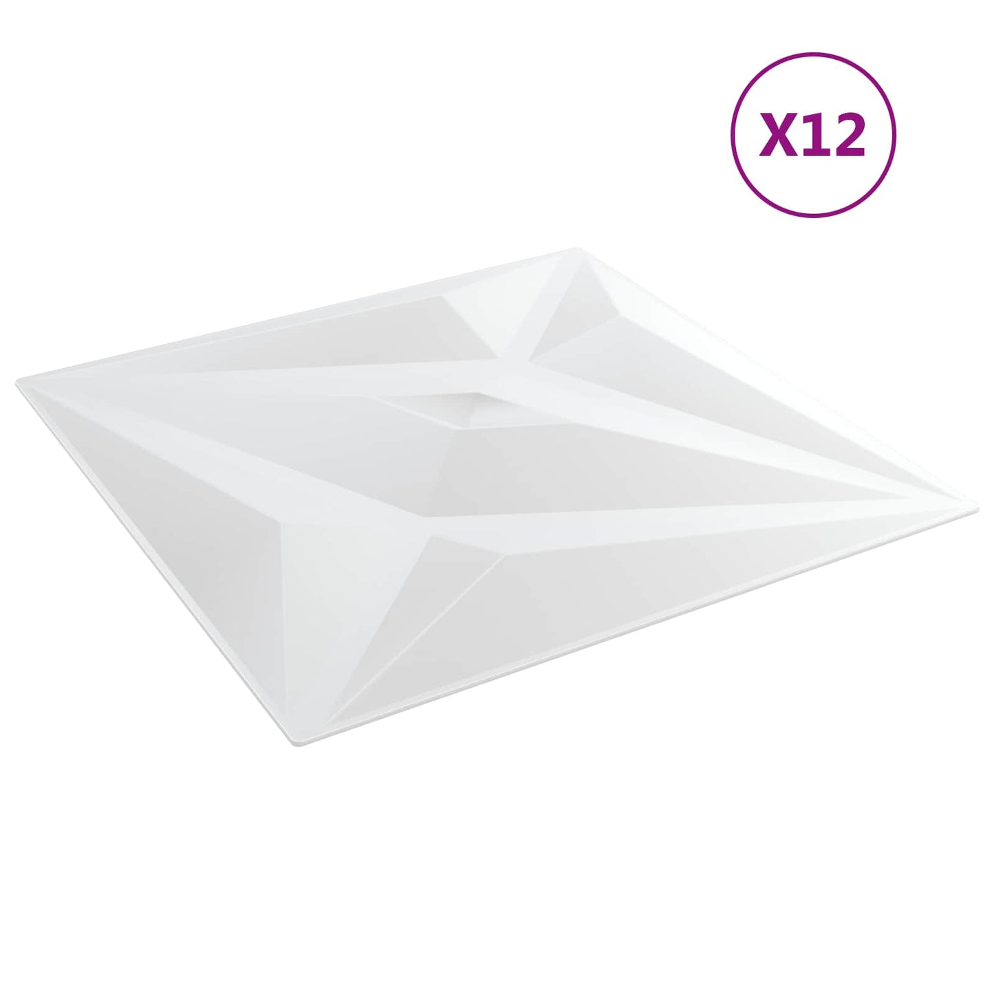 Veggpaneler Stjerne 12 pcs Hvit Star 50 x 50 cm XPS Skum