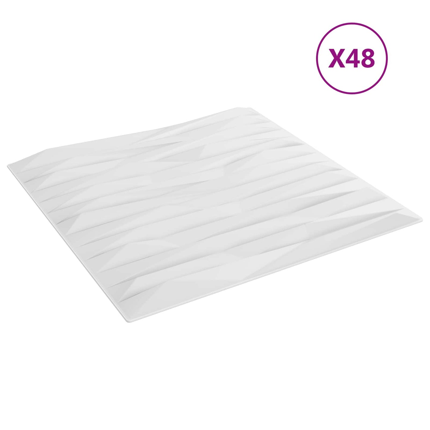 Veggpaneler 48 pcs Hvit Stein 50 x 50 cm XPS Skum