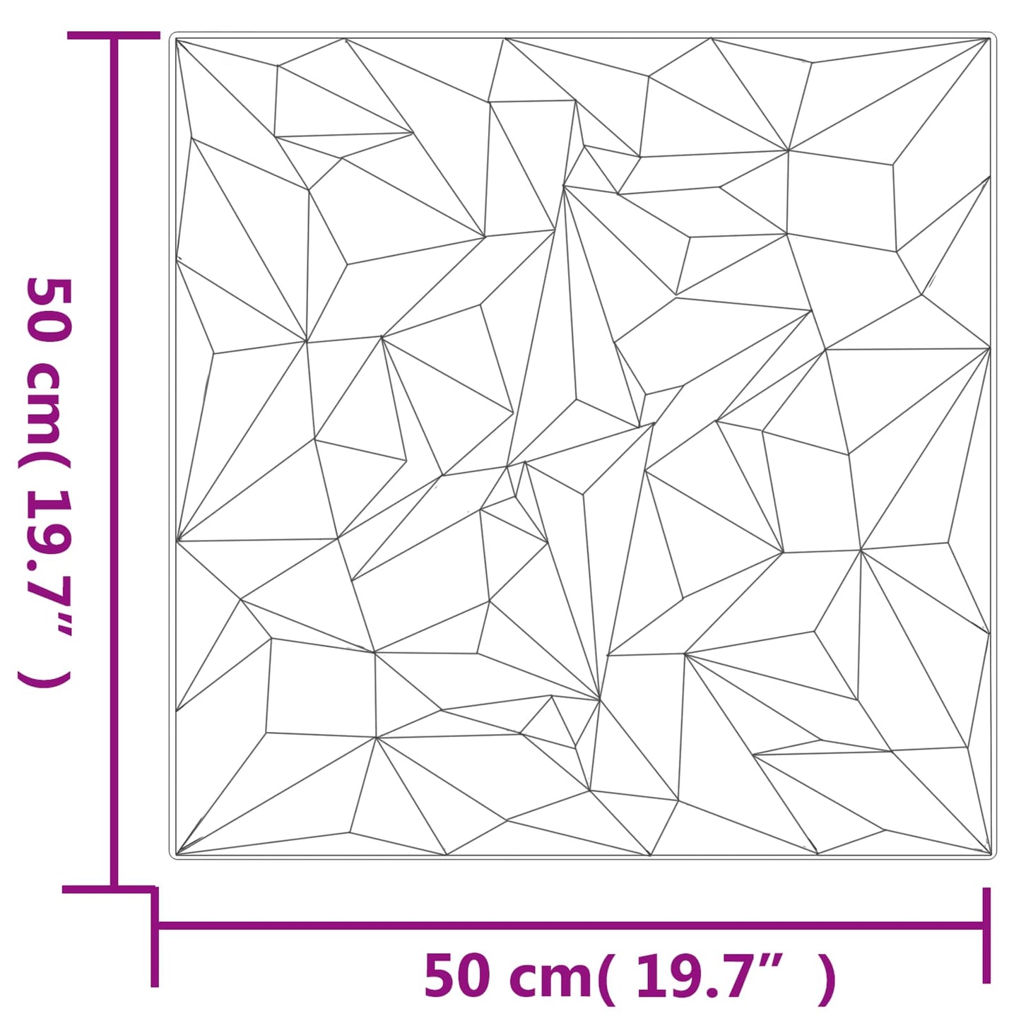 Veggpaneler 48 pcs Svart 50 x 50 cm XPS Skum