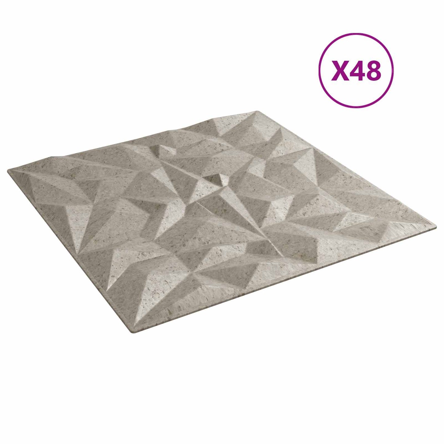 Veggpaneler 48 pcs Amethyst Betong 50 x 50 cm XPS Skum
