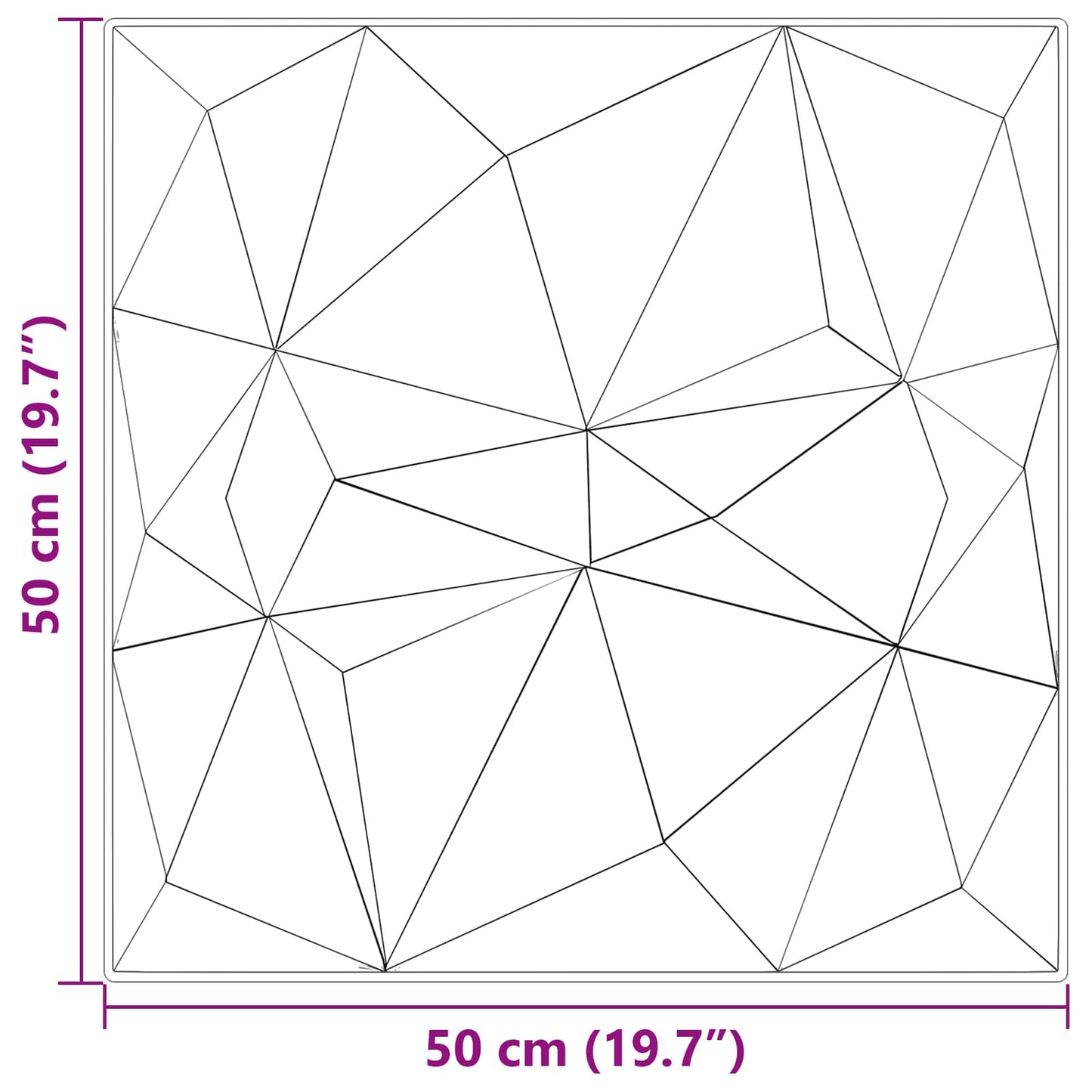 Veggpaneler 12 pcs Diamond Betong 50 x 50 cm XPS Skum