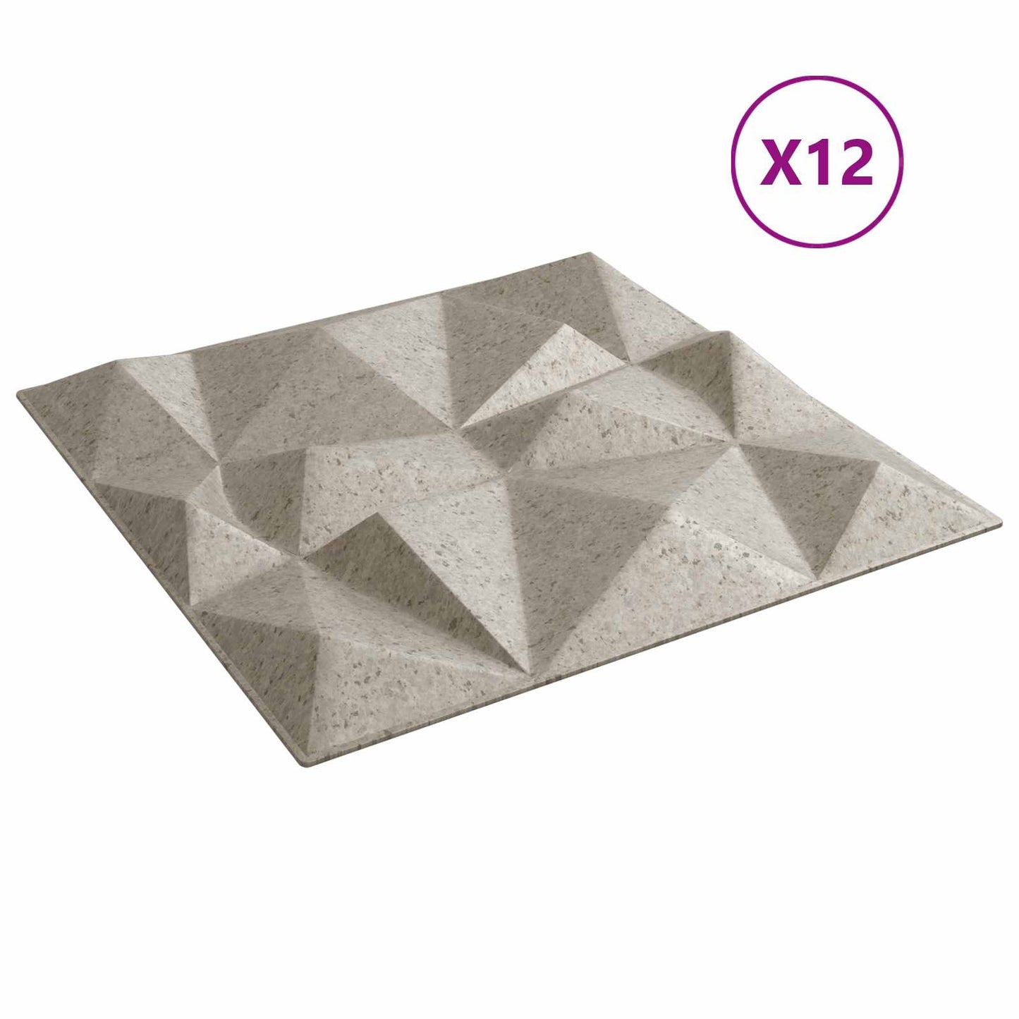 Veggpaneler 12 pcs Diamond Betong 50 x 50 cm XPS Skum