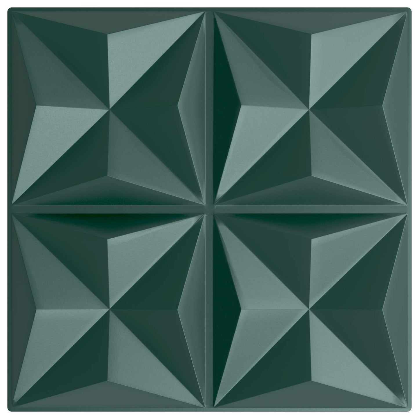 Veggpaneler 12 pcs Origami Grønn 50 x 50 cm XPS Skum