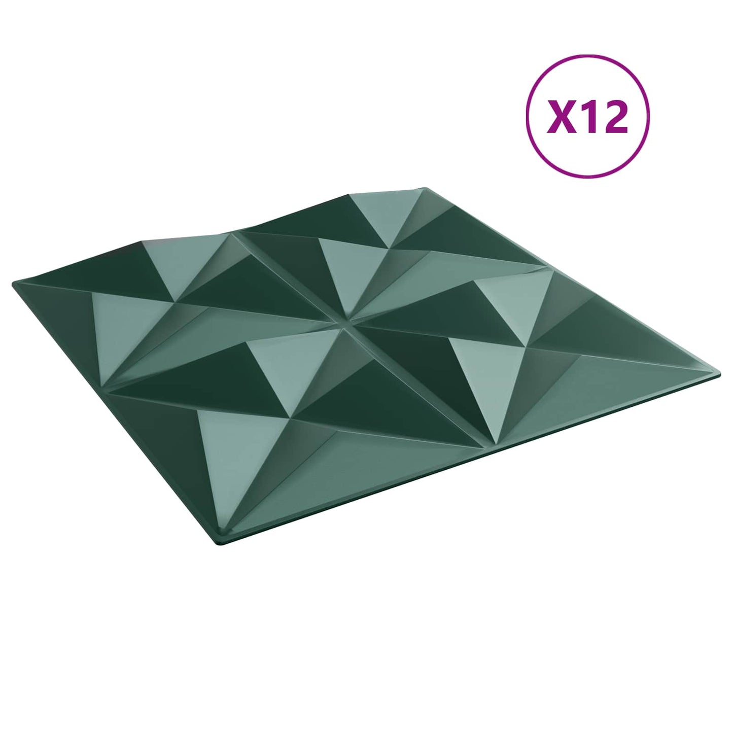 Veggpaneler 12 pcs Origami Grønn 50 x 50 cm XPS Skum