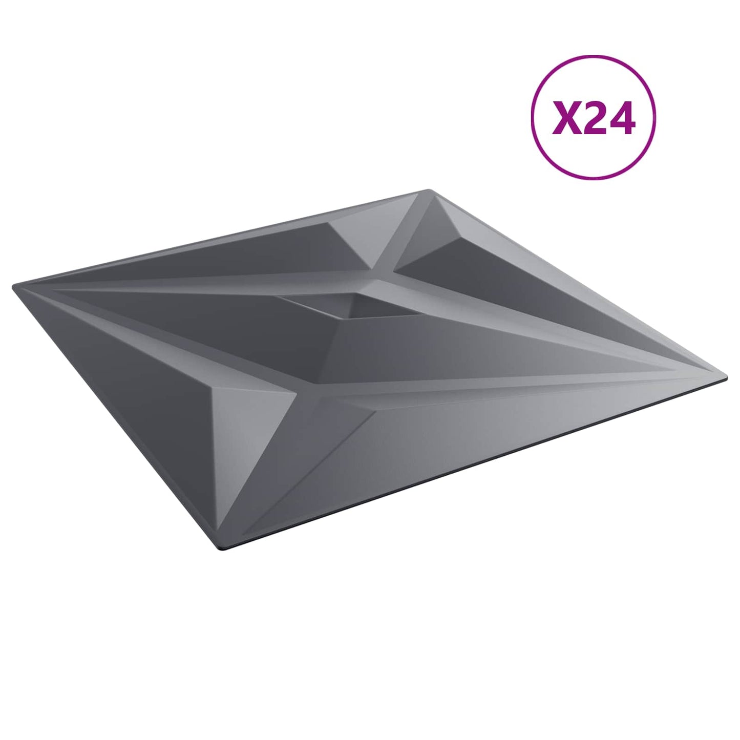 Veggpaneler Stjerne 24 pcs Star Grå 50 x 50 cm XPS Skum