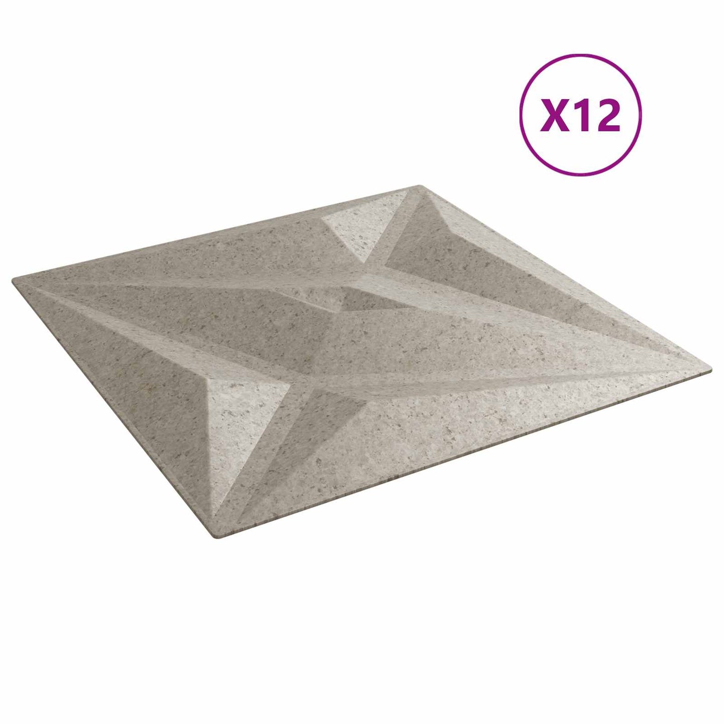 Veggpaneler Stjerne 12 pcs Star Betong 50 x 50 cm XPS Skum
