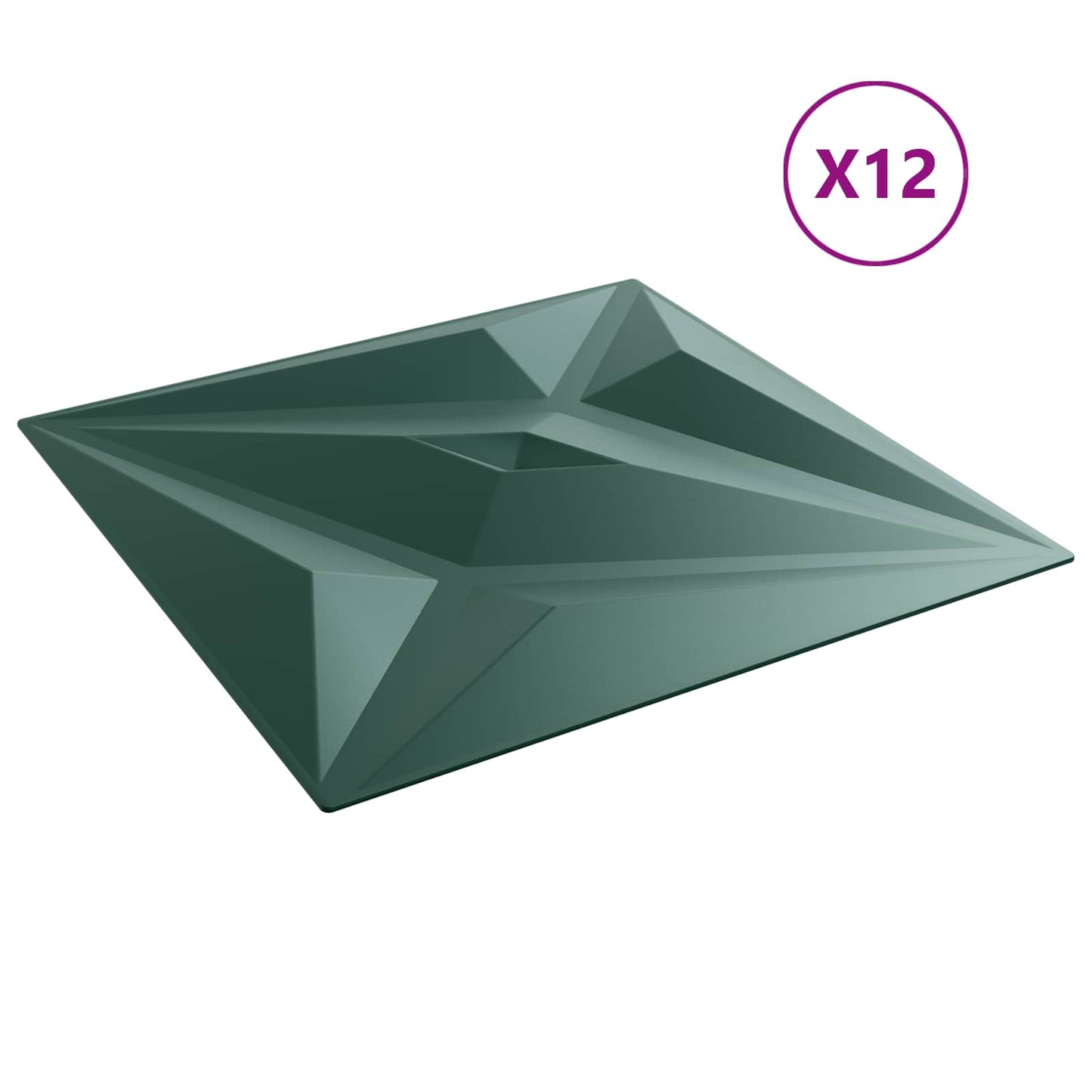 Veggpaneler Stjerne 12 pcs Star Grønn 50 x 50 cm XPS Skum