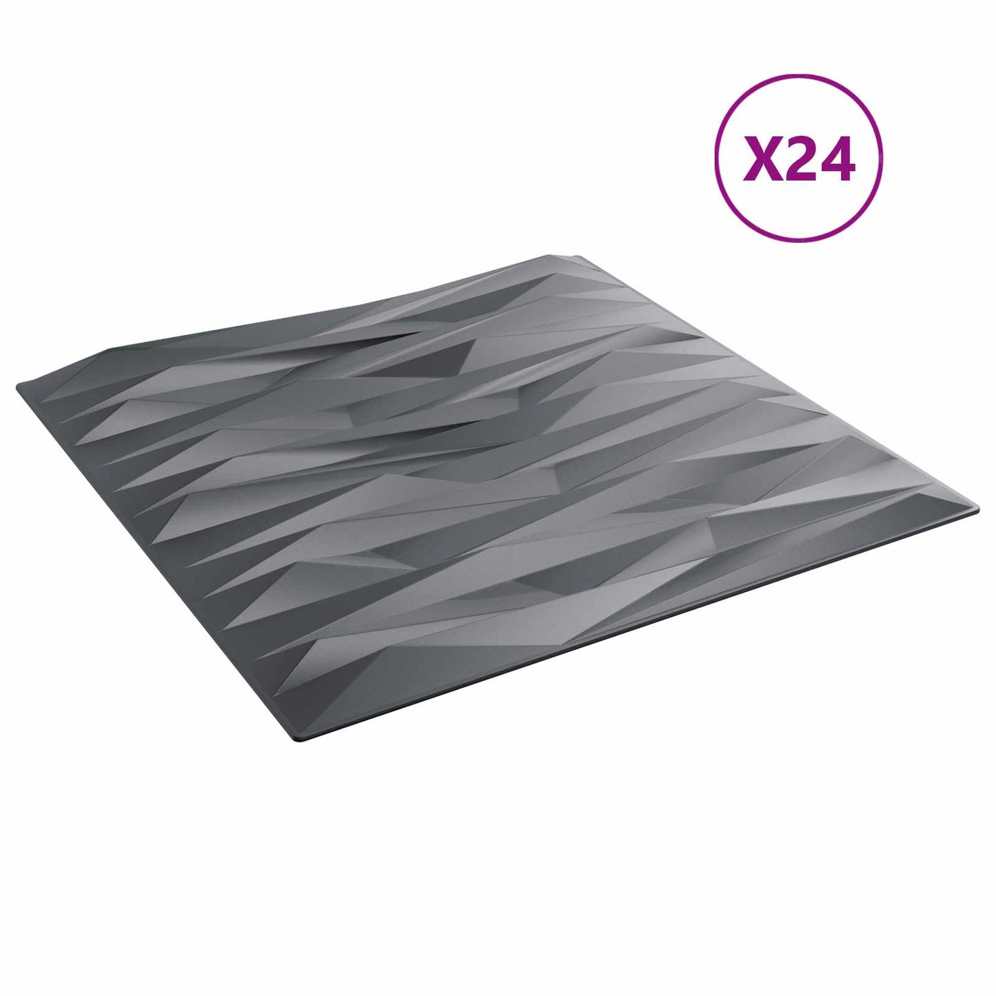 Veggpaneler 24 pcs Stein grå 50 x 50 cm XPS Skum