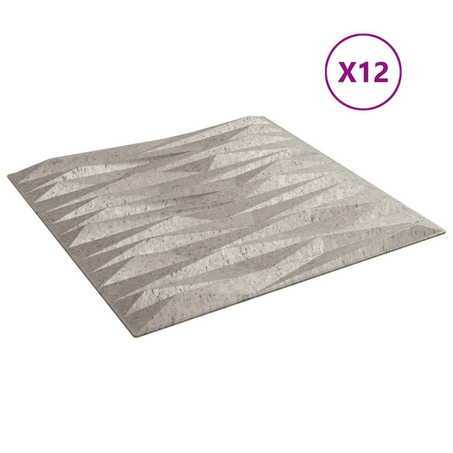 Veggpaneler 12 pcs Stone Betong 50 x 50 cm XPS Skum