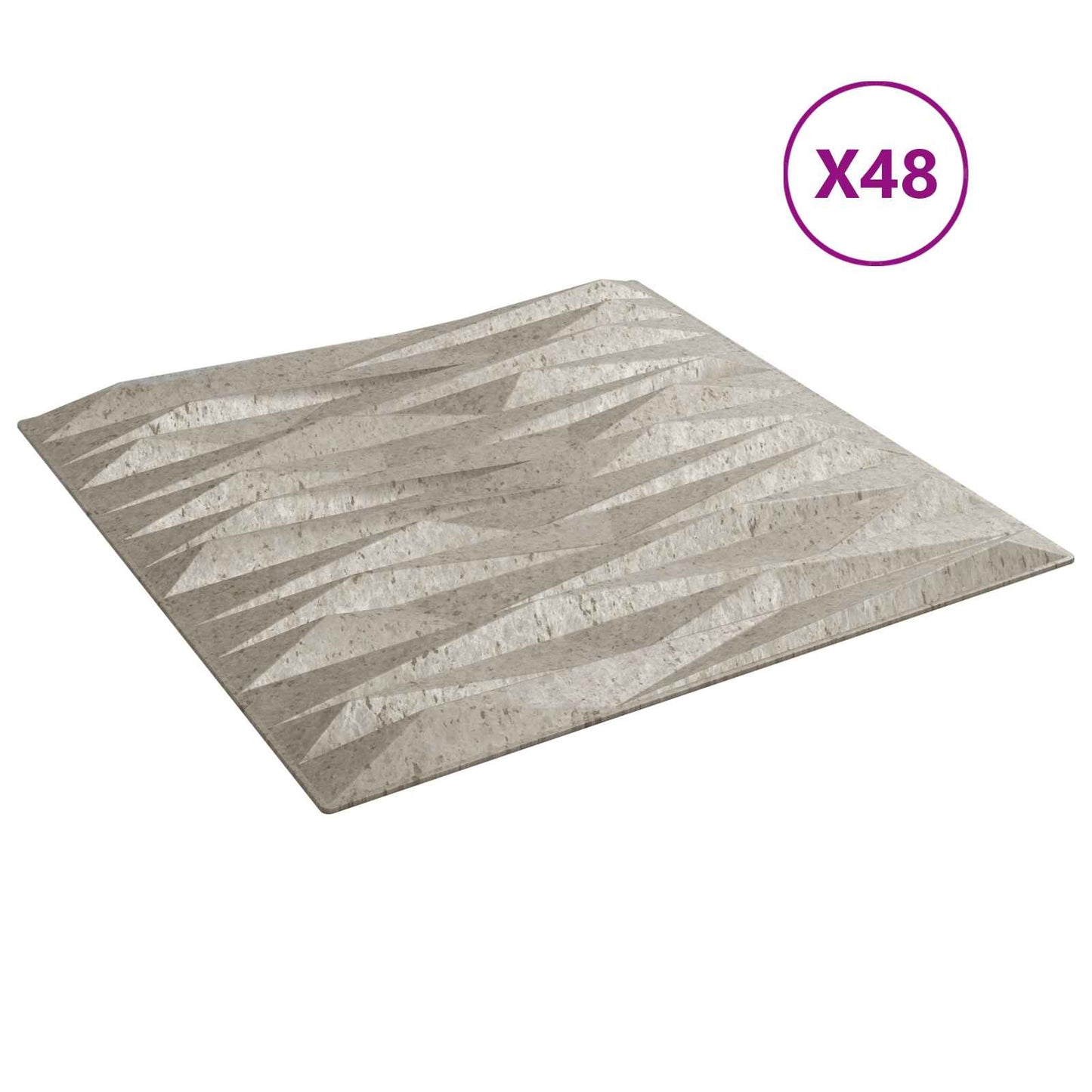 Veggpaneler 48 pcs Stone Betong 50 x 50 cm XPS Skum