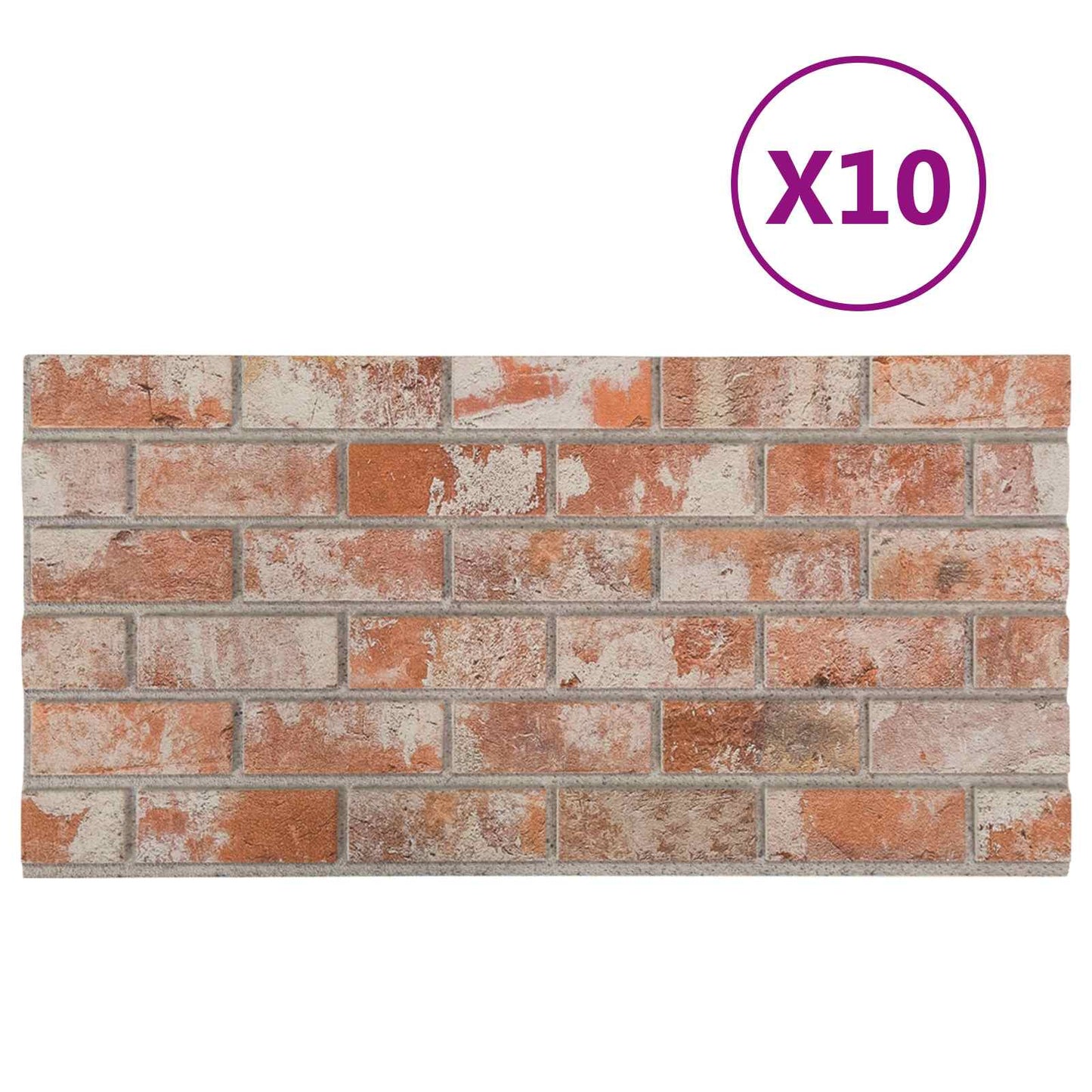 Veggpaneler 10 pcs Oransje 100 x 50 cm EPS Skum