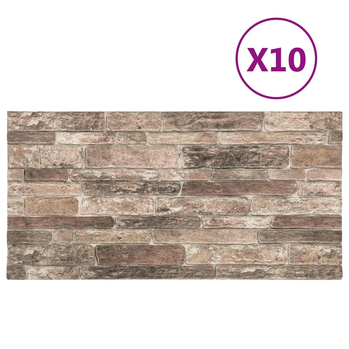 Veggpaneler 10 pcs Flerfarget 100 x 50 cm EPS Skum