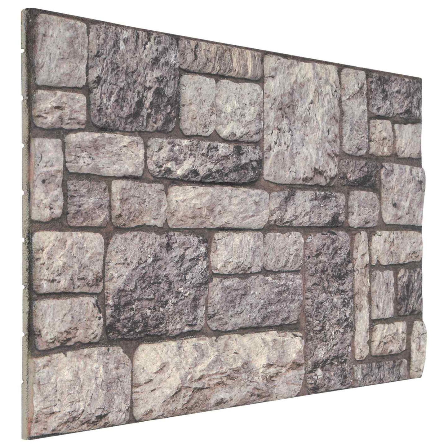 Veggpaneler 10 pcs Grå og hvit 100 x 50 cm EPS Skum