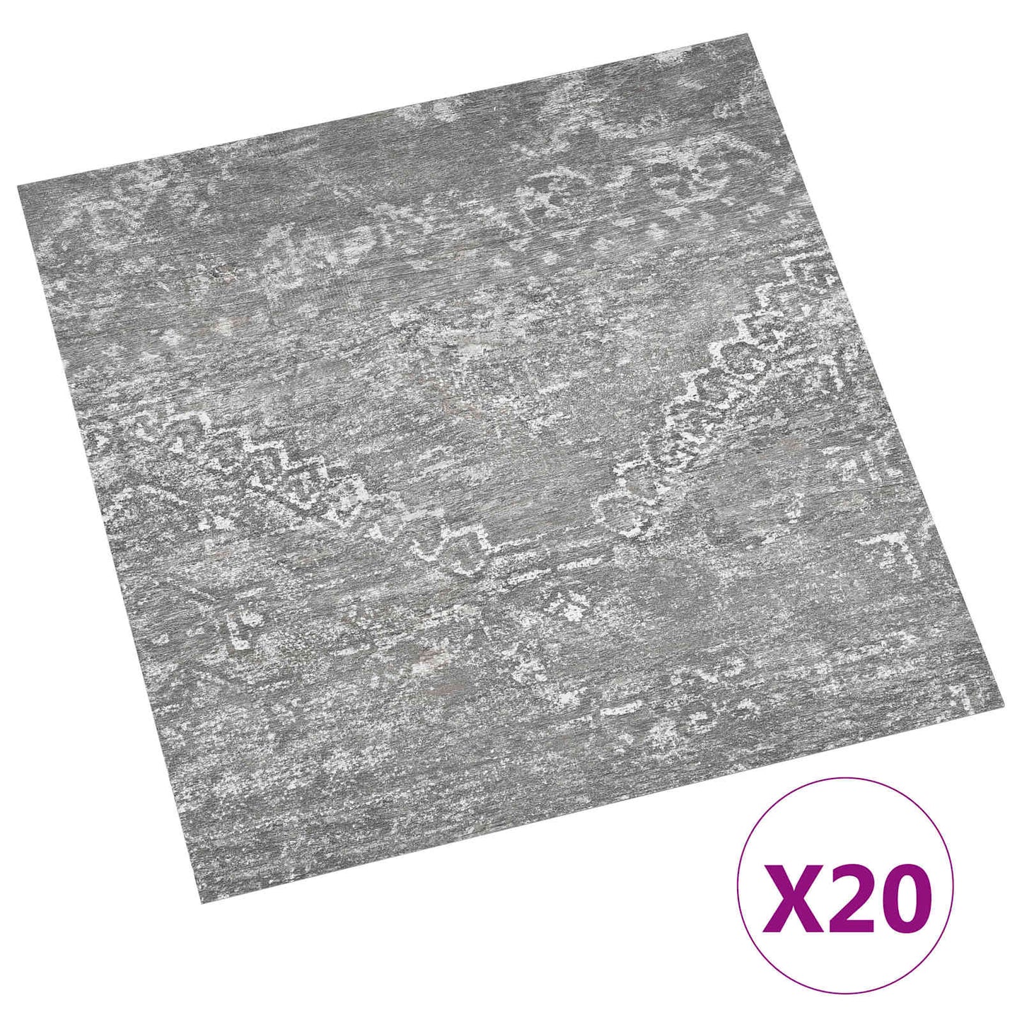 Selvheftende Gulvplanker 30,5 x 30,5 cm 20 pcs PVC Betonggrå