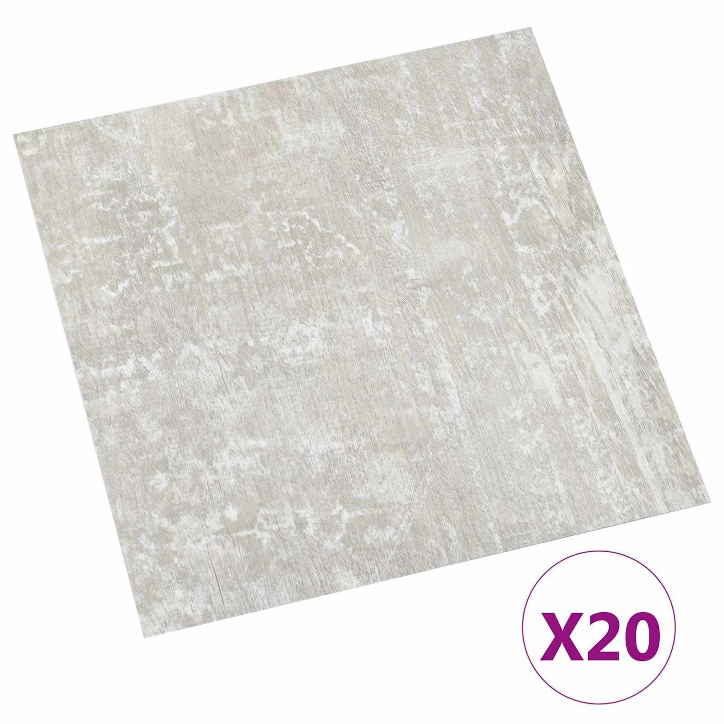 Selvheftende Gulvplanker 30,5 x 30,5 cm 20 pcs PVC Lysegrå