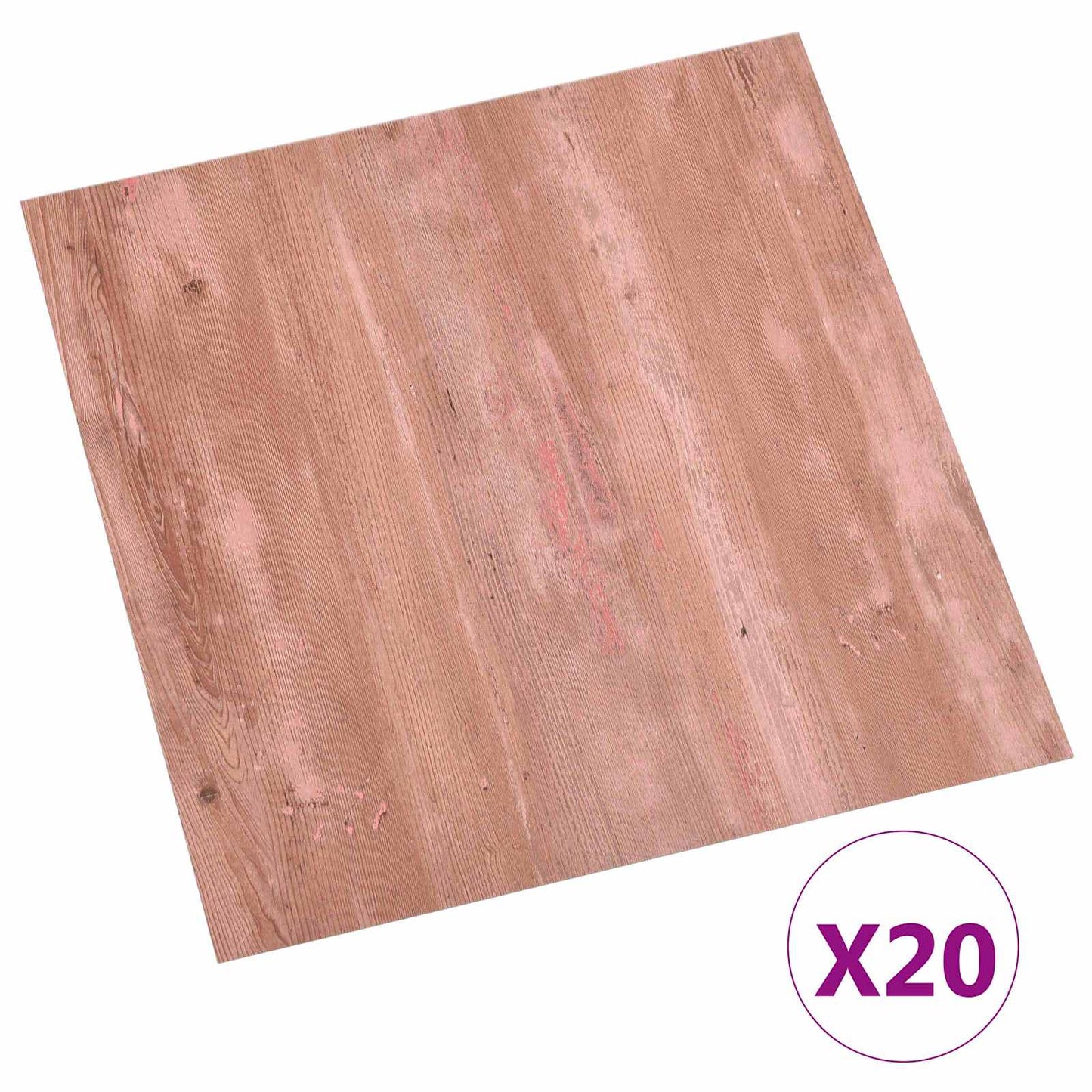 Selvheftende Gulvplanker 30,5 x 30,5 cm 20 pcs PVC Rød